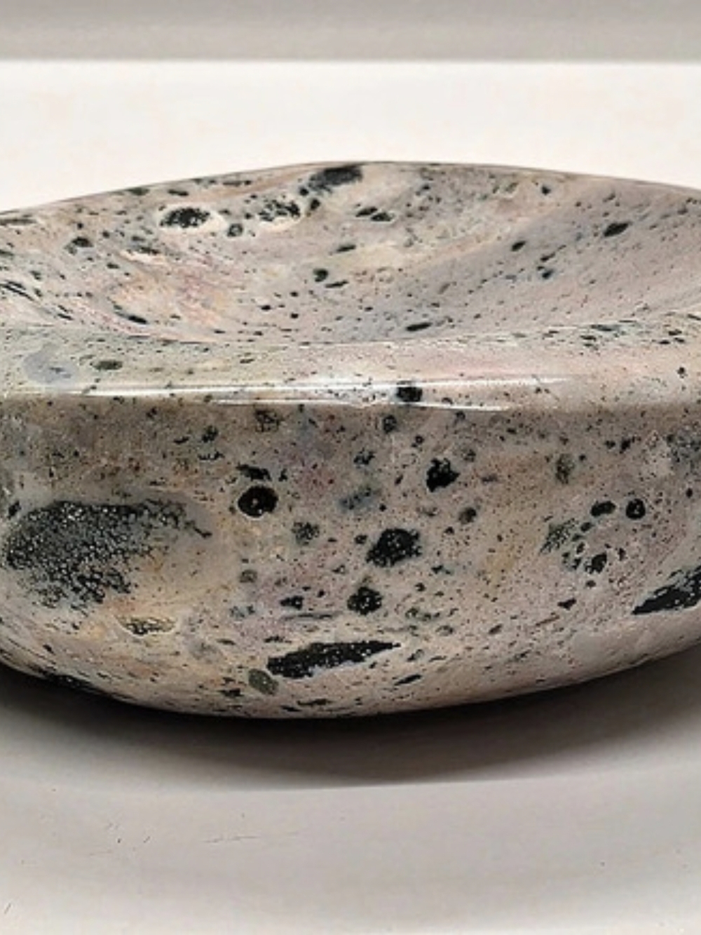 Jasper Stone Trinket Dish | Pink, Peach, Black & Gray